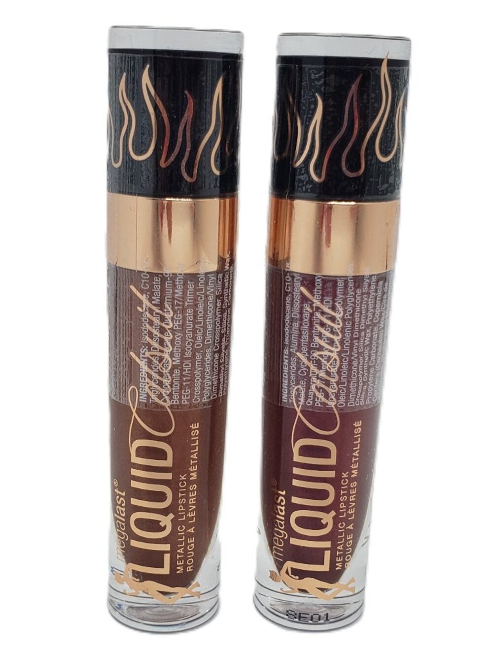 2 Wet N Wild Liquid Catsuit Metallic Lipstick Queen's Blood Fire Ice Ltd Edition